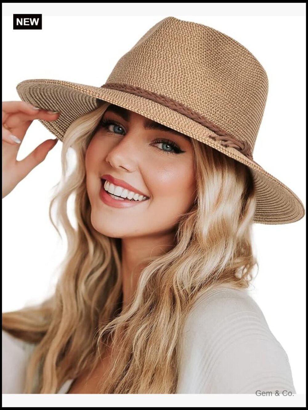 Wide Brim Fedora Sun Hat UPF 50+ Packable Travel Beach Hat